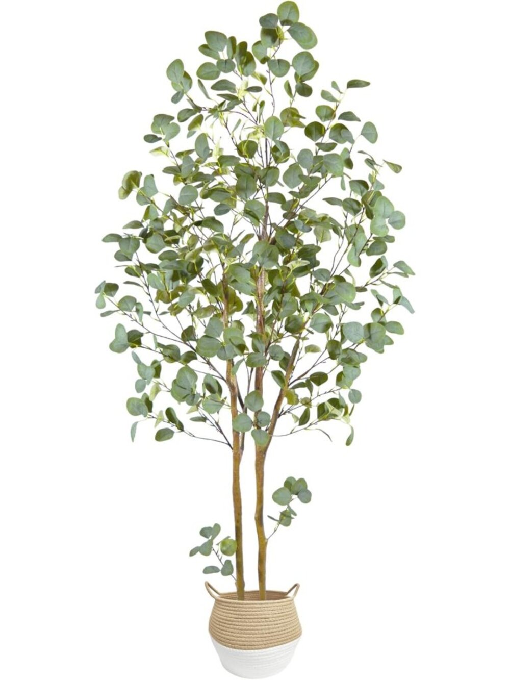 6ft Tall Artificial Eucalyptus Tree - Lifelike Faux Plant in Decorative Basket